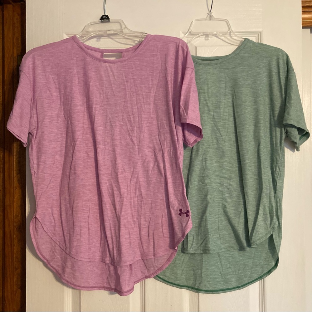 Heat Gear Loose Fit Short Sleeve Tops Bundle - Pink and Green